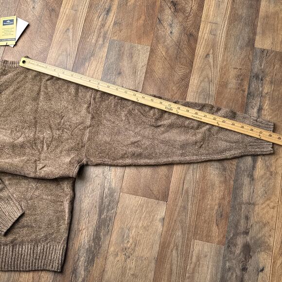 Dockers Sweater Men's‎ Medium Brown Geometric Grandpa Textured Chenille NWT 6186 - Picture 8 of 9